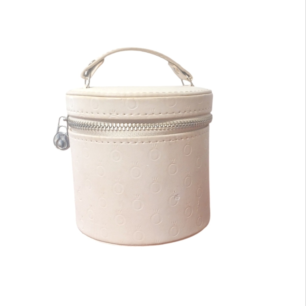 Pandora Jewelry Box Round Faux Leather Jewelry Travel Case